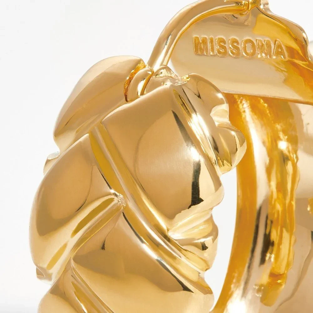 Missoma Lucy Williams Chunky Waffle Hoop Earrings - Picture 4 of 12